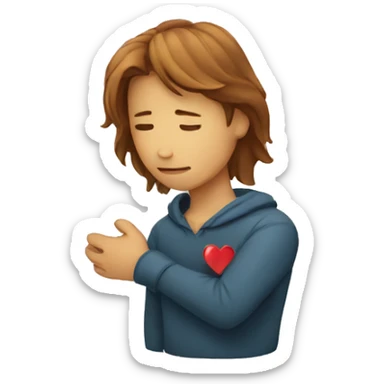 A person holding a broken heart  sticker