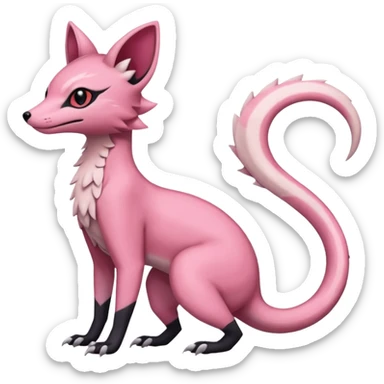 Pastel white rose-pink Salandit-Umbreon-Genet-Noivern-Civet-Hybrid (Full body) sticker