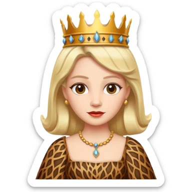 Queen wearing a bark-patterned dress sticker