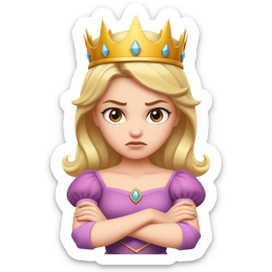 angry princess arms crossed sticker