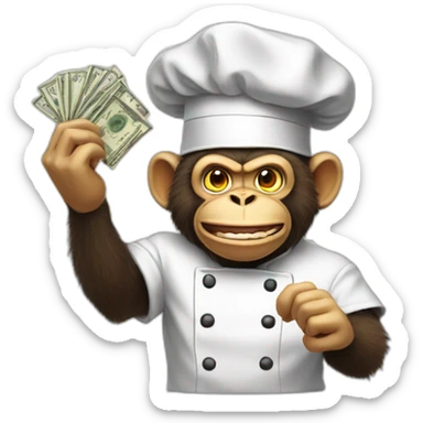 mad monkey chef with burned cash sticker