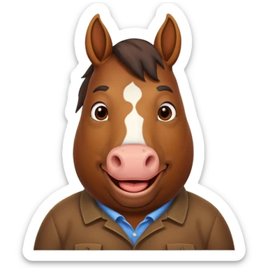 Horse with a face of a fat black man sticker