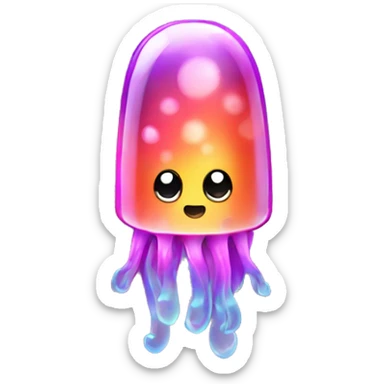 Kawaii lava lamp jellyfish  sticker