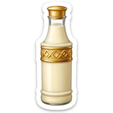 Creamy salad dressing in a bottle shaped like a roman pillar sticker