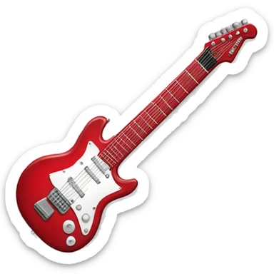 Red electric guitar sticker