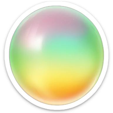 Pastel yellow orange green gradient crystal orb sticker