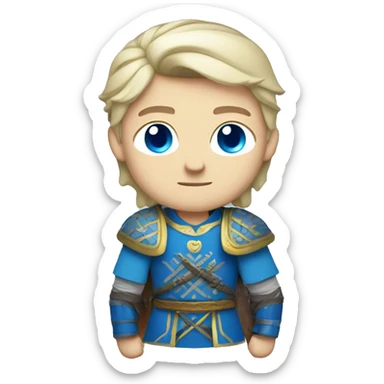 British white male with blue eyes wearing a Mongolian warrior outfit sticker