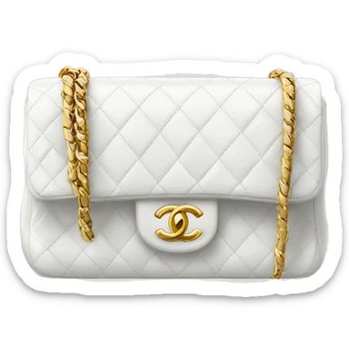 White Chanel bag classic flap sticker