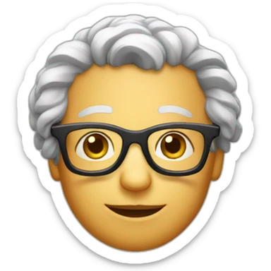 wise life coach with hair and glasses sitting  sticker