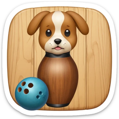 bowling skittle with puppy head on top sticker