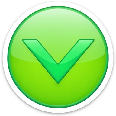 Green check mark with high flick no background sticker
