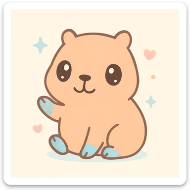 kawaii capybara, simple and sweet sticker