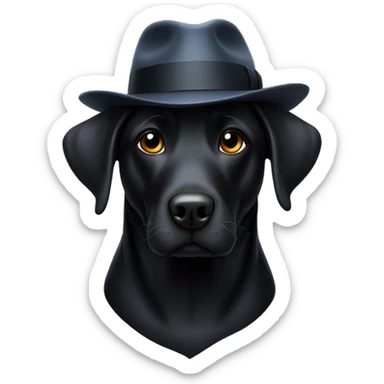 black lab with a fedora  sticker