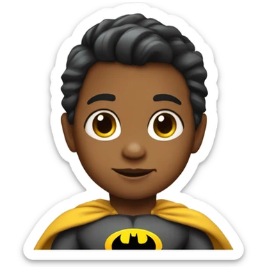 Toddler with tan skin in a Batman costume  sticker