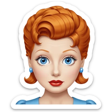 Lucille Ball with blue eyes sticker