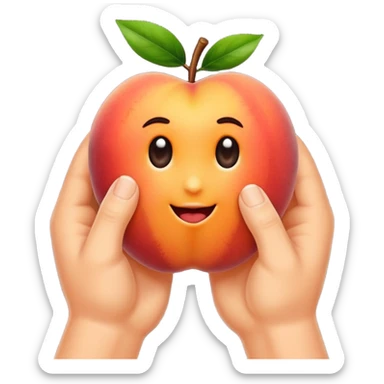 Fingers in peach sticker