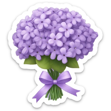 Lilac bouquet with bow sticker