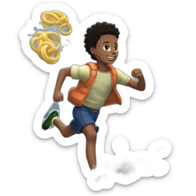 4kt nba youngboy boy running from a shark while a shark running away from Nico Robin full body pawg sticker