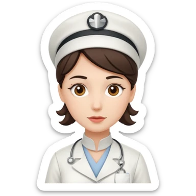 victorian nurse in a flat-toon style sticker