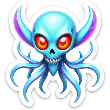 Abstract Ghastly-Haunter-Duskull-Deoxys-hybrid-fantasy-creature sticker