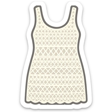 white crochet swim coverup dress twitter emoji style  sticker