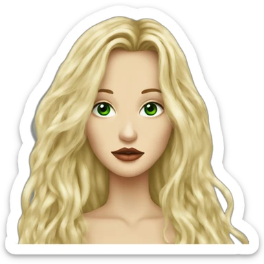 Johnny Depp kiss blond woman with green eyes amd very very very long hair sticker