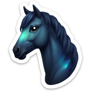 Dark iridescent horse glowing sticker