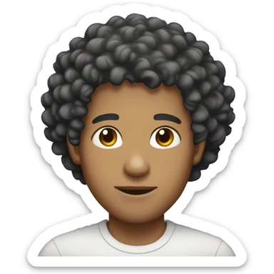 A lighskin male with curly hair sticker