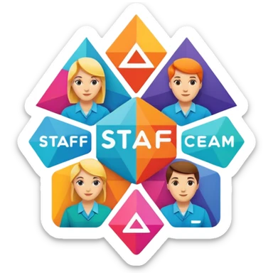Staff team logo with name no faces sticker