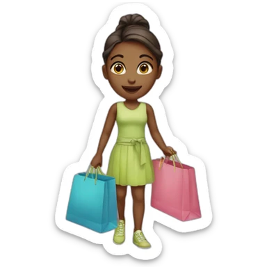 Girl with shopping bag sticker