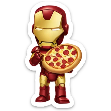 Iron Man eating pizza  sticker