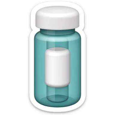 white and teal pill bottle sticker