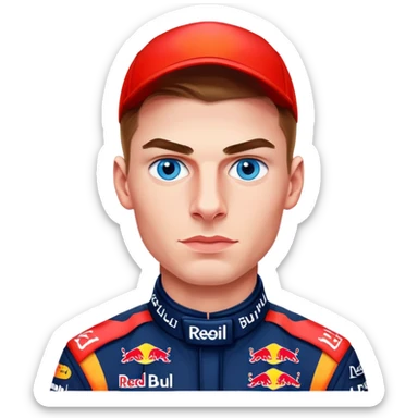 Max verstappen blue eyes in red bull uniform sticker