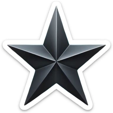 Black star over dark blue background. sticker