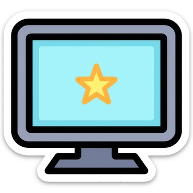 CRT monitor with a 4-pointed star in the corner sticker