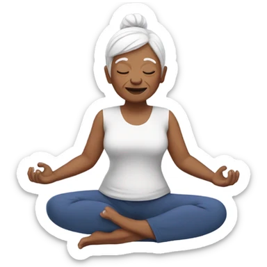 Nan doing yoga sticker