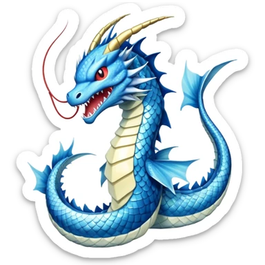 Gyarados from Pokemon, blue serpentine dragon sticker