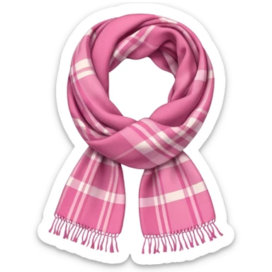 Scarf: pink plaid pattern
 sticker