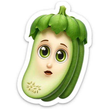 ladyfinger vegetable keeping the shape normal with big eyes sticker
