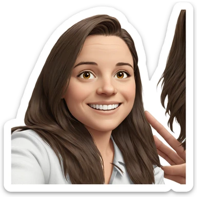 smiling girl with brown hair sticker