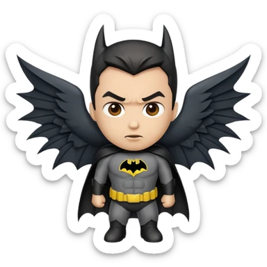 Batman emoji plzz give me wings alsi with this face like sticker