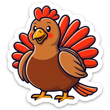 Turkey on a leash sticker