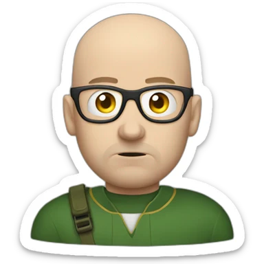 Sad bald Irish call of duty man with glasses sticker