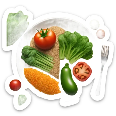 plate with healthy food sticker
