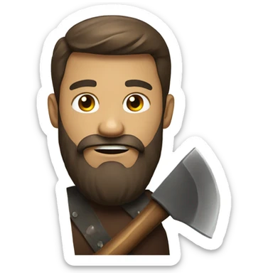 bearded guy with an axe sticker