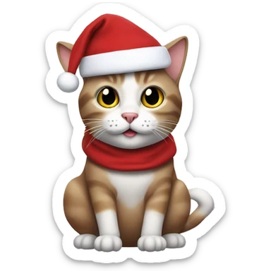 cat dressed as santa claus sticker