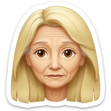 Femme 70 ans blonde cheveux long sticker