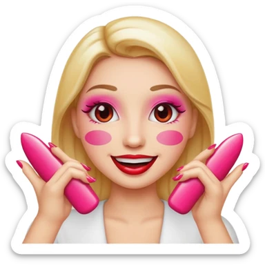 Sassy emoji nails 💅🏼+😉+👄 sticker