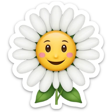 daisy with eyes and smile no face sticker