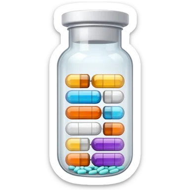 medicine pills in a flask sticker